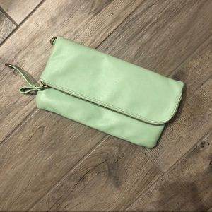 Mint green clutch. Charming Charlie.